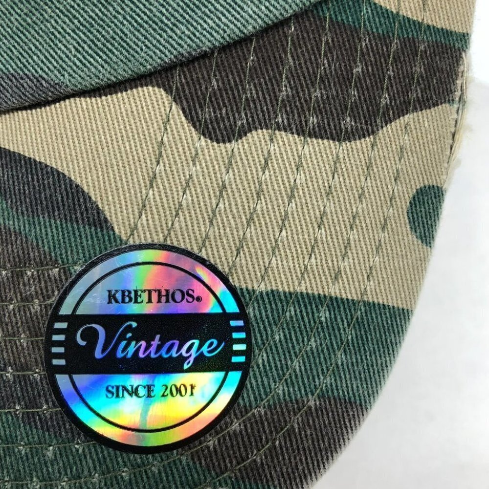 NWOT Green Kbethos Vintage Distressed "Dog Mom" Camo Baseball Cap - Picture 5 of 10